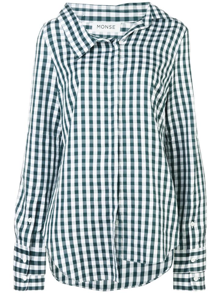Monse Checked Oversized Shirt - Green