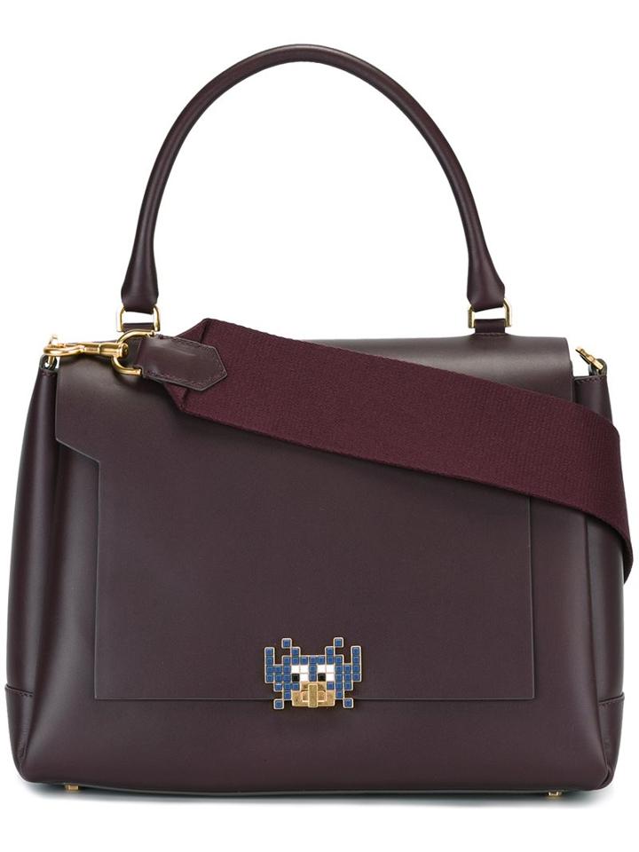 Anya Hindmarch 'space Invaders Bathurst' Satchel, Women's, Pink/purple