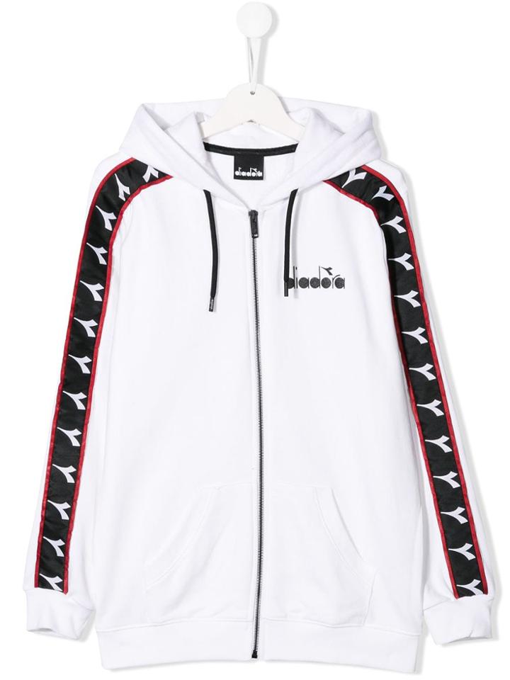 Diadora Junior Logo Tape Hoodie - White