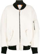 Laneus Oversized Bomber Jacket - White