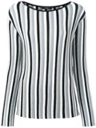 Diesel Striped Knit Jumper, Women's, Size: Medium, Black, Viscose/polyester