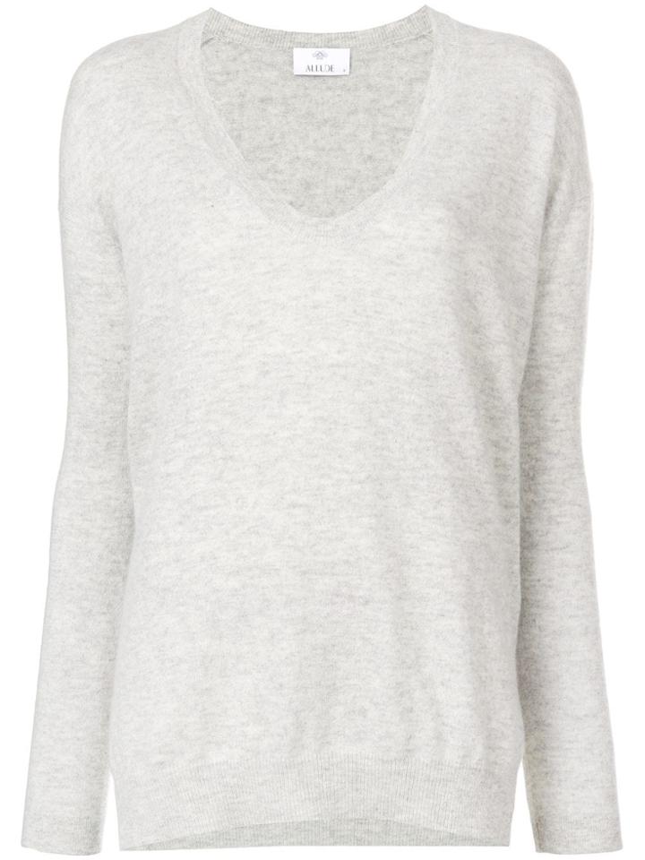Allude U-neck Sweater - Grey