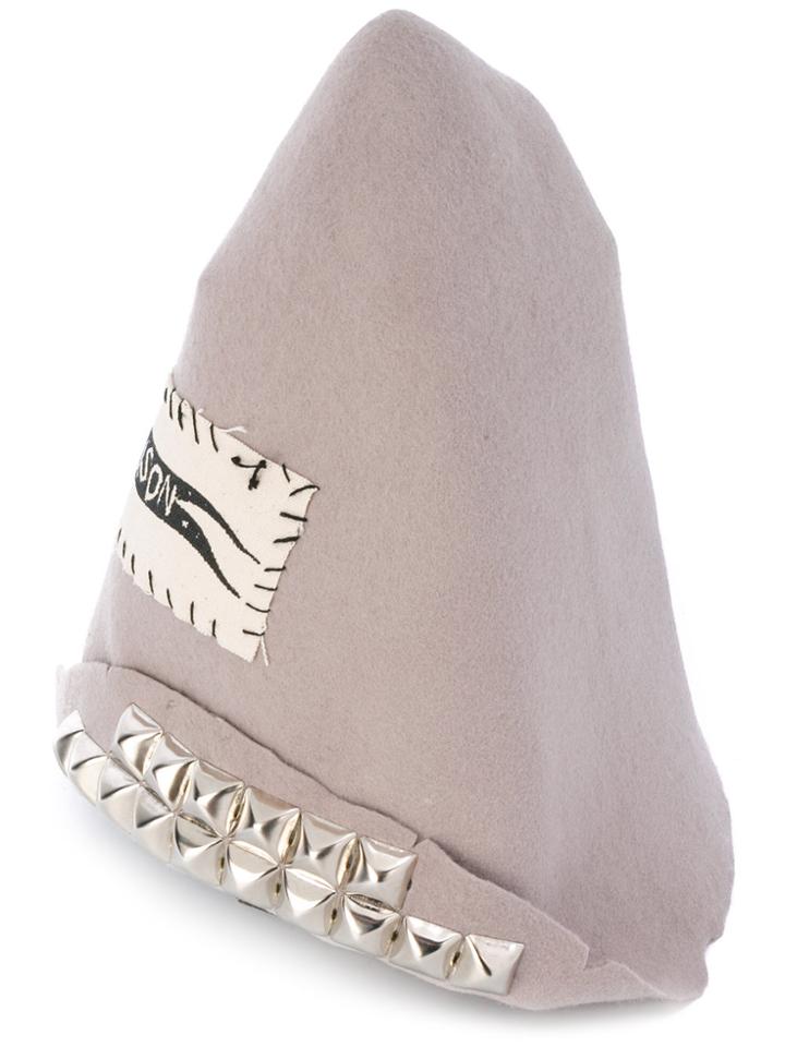 Heikki Salonen Embroidered Beanie Hat - Nude & Neutrals