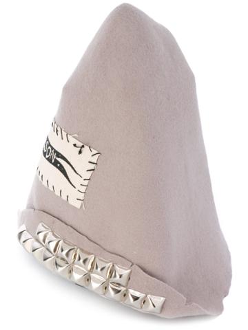 Heikki Salonen Embroidered Beanie Hat - Nude & Neutrals