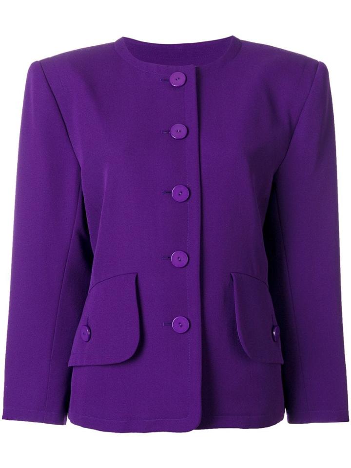 Yves Saint Laurent Vintage Single Breasted Jacket - Purple