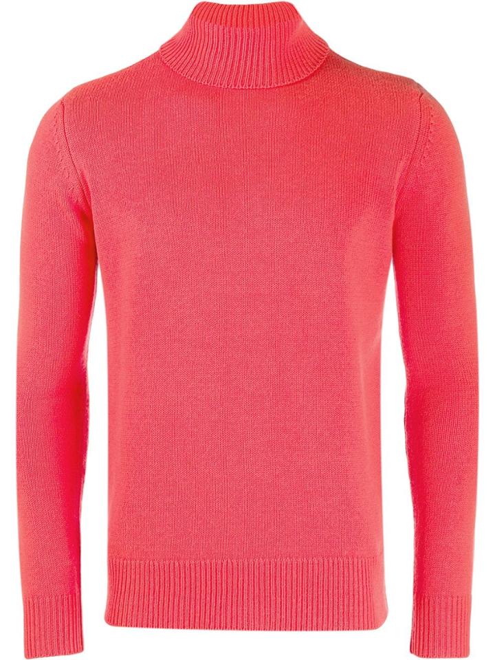 Majestic Filatures Ribbed Knit Roll-neck Jumper - Orange