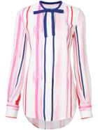 Oscar De La Renta Brush Stroke Print Top - Pink & Purple
