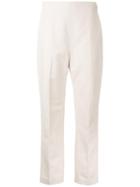 Delpozo Tailored Tapered Trousers, Women's, Size: 38, Brown, Cotton/linen/flax