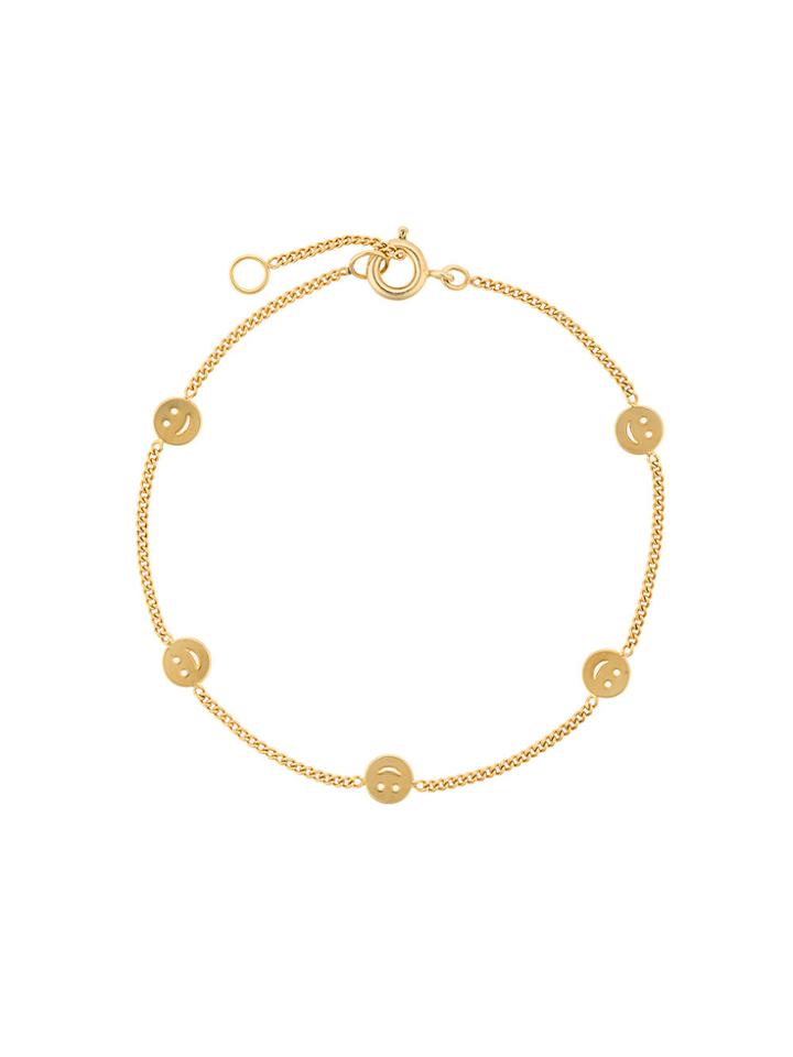Malaika Raiss Smiley Charm Bracelet - Metallic