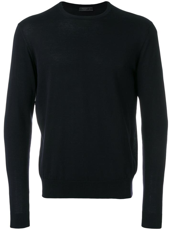 Prada Crew Neck Slim Jumper - Blue