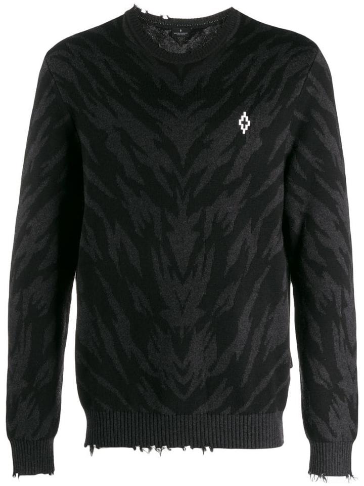 Marcelo Burlon County Of Milan Animal-intarsia Jumper - Black