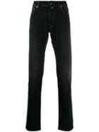 Jacob Cohen Straight-leg Jeans With Pocket Square - Black