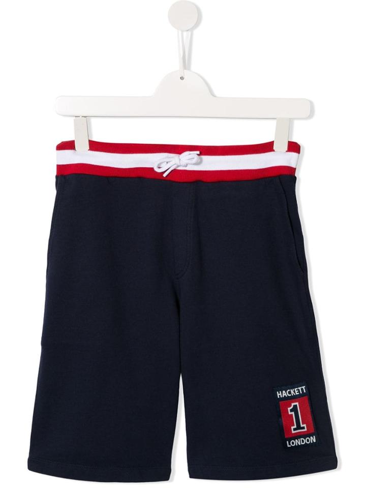 Hackett Kids Teen Striped Waistband Bermuda Shorts - Blue