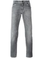 Dolce & Gabbana Ripped Detail Jeans, Men's, Size: 44, Grey, Cotton/spandex/elastane