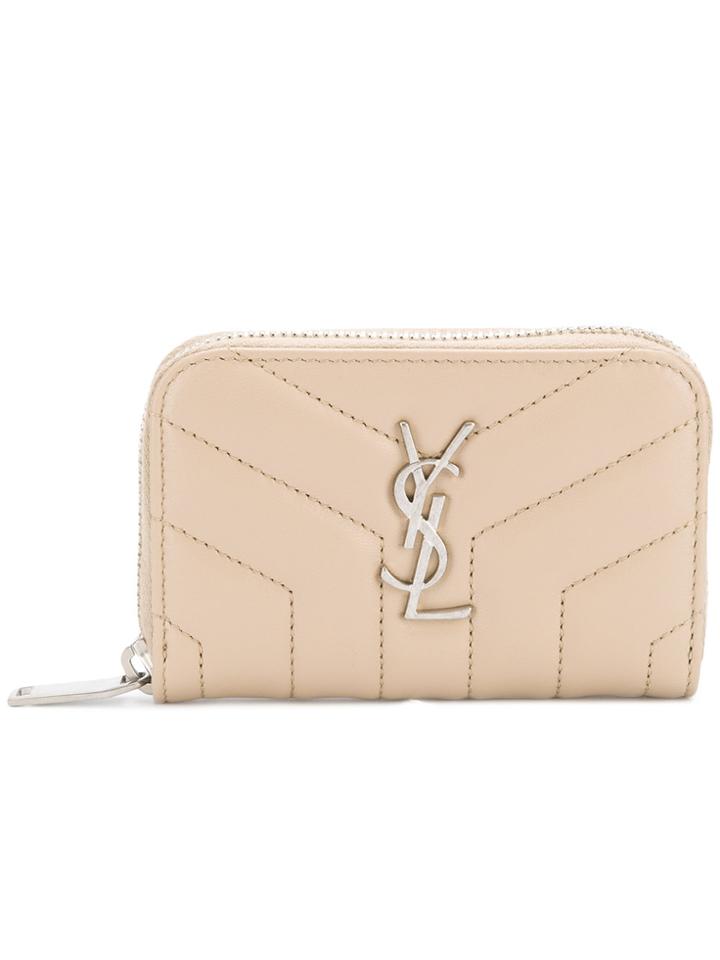 Saint Laurent Monogram Purse - Nude & Neutrals