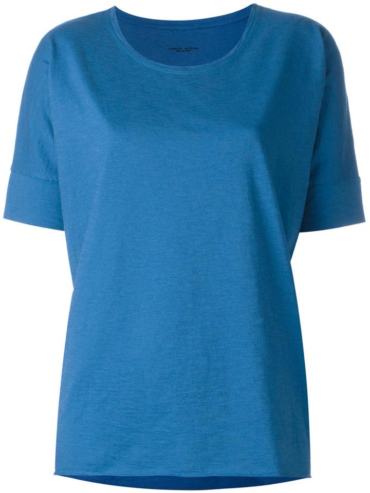 Roberto Collina Loose-fit T-shirt, Size: Xs, Blue, Cotton