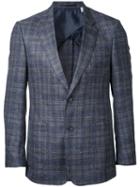 Cerruti 1881 Woven Check Blazer, Men's, Size: 52, Blue, Silk/linen/flax/lambs Wool