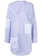 Jw Anderson Contrast Pockets Workwear Long Shirt - Blue