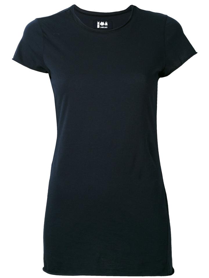 Labo Art - Raw Edge T-shirt - Women - Cotton/spandex/elastane - 2, Blue, Cotton/spandex/elastane
