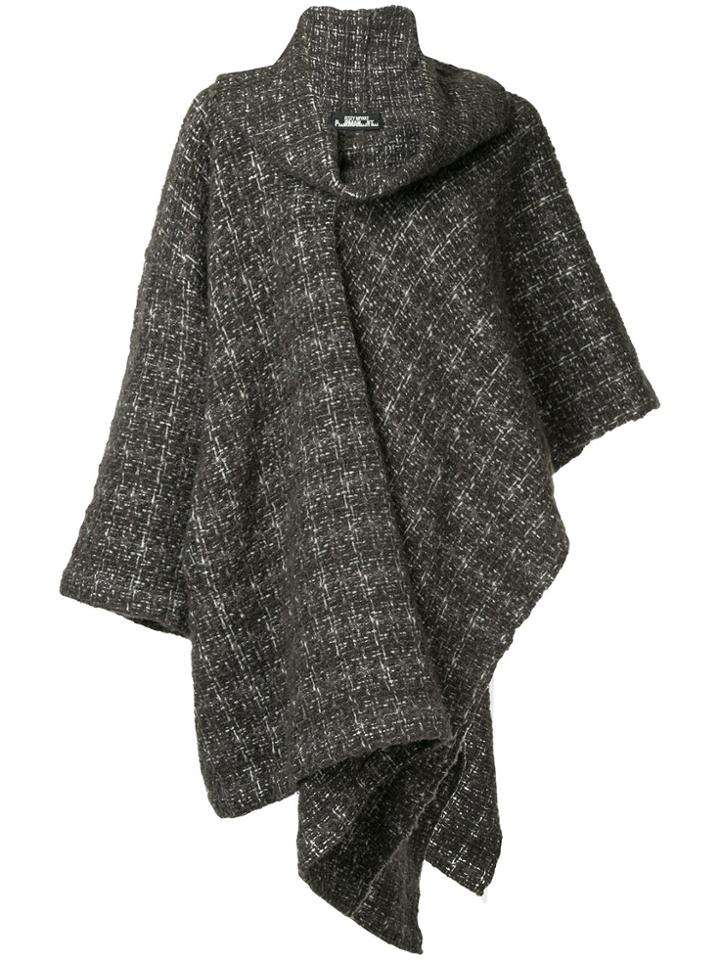 Issey Miyake Vintage Plaid Knitted Coat - Brown