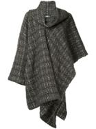 Issey Miyake Vintage Plaid Knitted Coat - Brown
