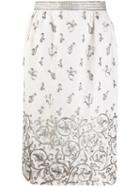 Valentino Pre-owned Bead Embroidered Straight Skirt - Neutrals
