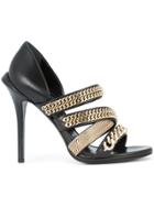 Roberto Cavalli Gold-chain Strappy Sandals - Black