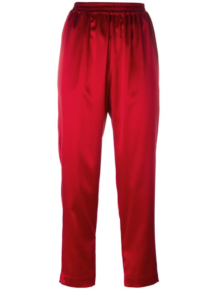 Gianluca Capannolo - Cropped Pants - Women - Polyester/triacetate - 40, Women's, Red, Polyester/triacetate