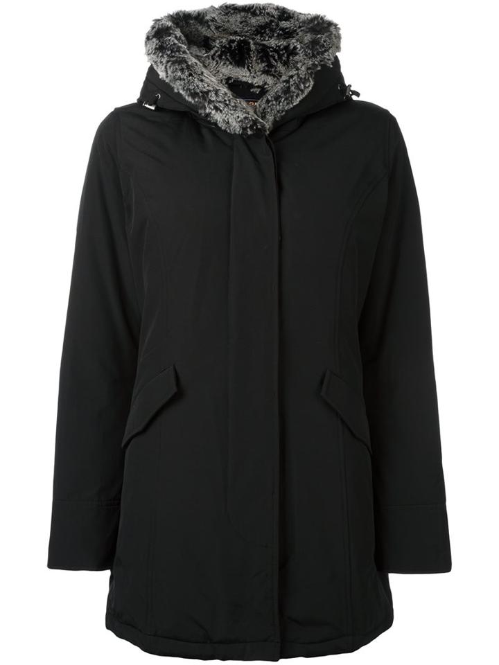 Woolrich Padded Parka, Women's, Size: Large, Black, Cotton/feather Down/acrylic/polyester