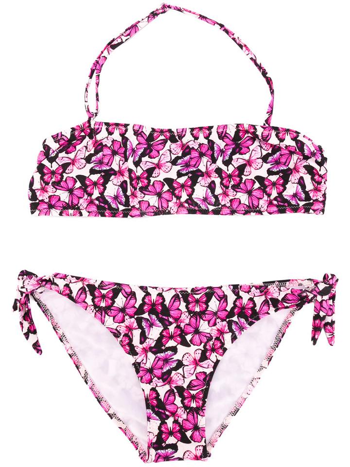 Mc2 Saint Barth Kids - Teen Mary Butterfly Bikini - Kids - Spandex/elastane/polyimide - 16 Yrs, Pink/purple