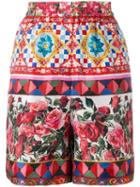 Dolce & Gabbana Floral Print Pyjama Shorts, Women's, Size: 40, Silk