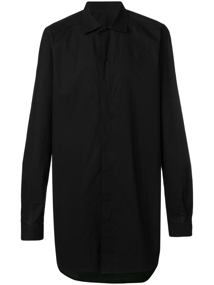 Rick Owens Long Fitted Shirt - Black