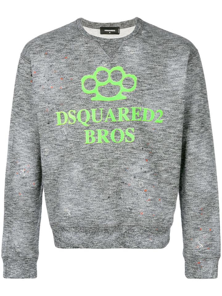 Dsquared2 Knuckleduster Print Sweatshirt - Grey