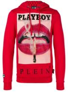 Philipp Plein Playboy Print Hoodie - Red
