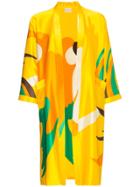 Simon Miller Owosso Parrot Print Silk Kimono - Yellow & Orange