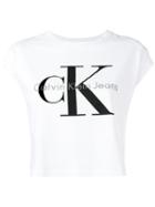 Calvin Klein Jeans Logo T-shirt, Women's, Size: Large, White, Cotton