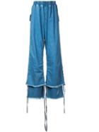 Strateas Carlucci - Veil Macro Trousers - Women - Cotton - Xs, Blue, Cotton