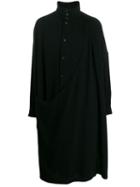 Yohji Yamamoto Oversized Draped Coat - Black