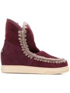 Mou Knitted Detail Eskimo Boots - Purple