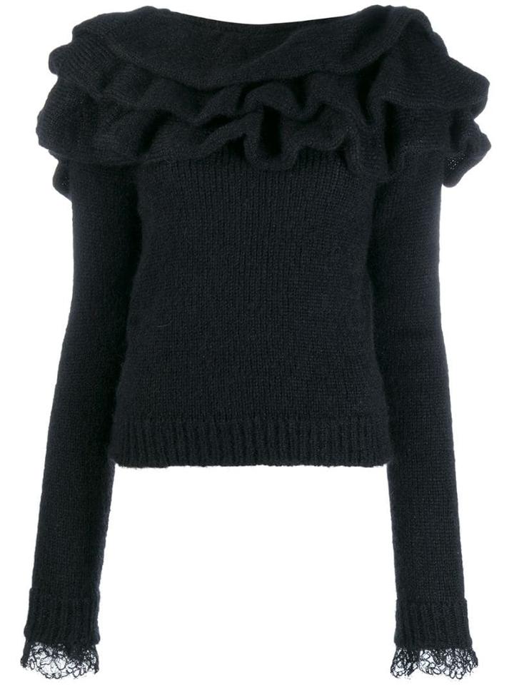 Philosophy Di Lorenzo Serafini Ruffled Neck Jumper - Black
