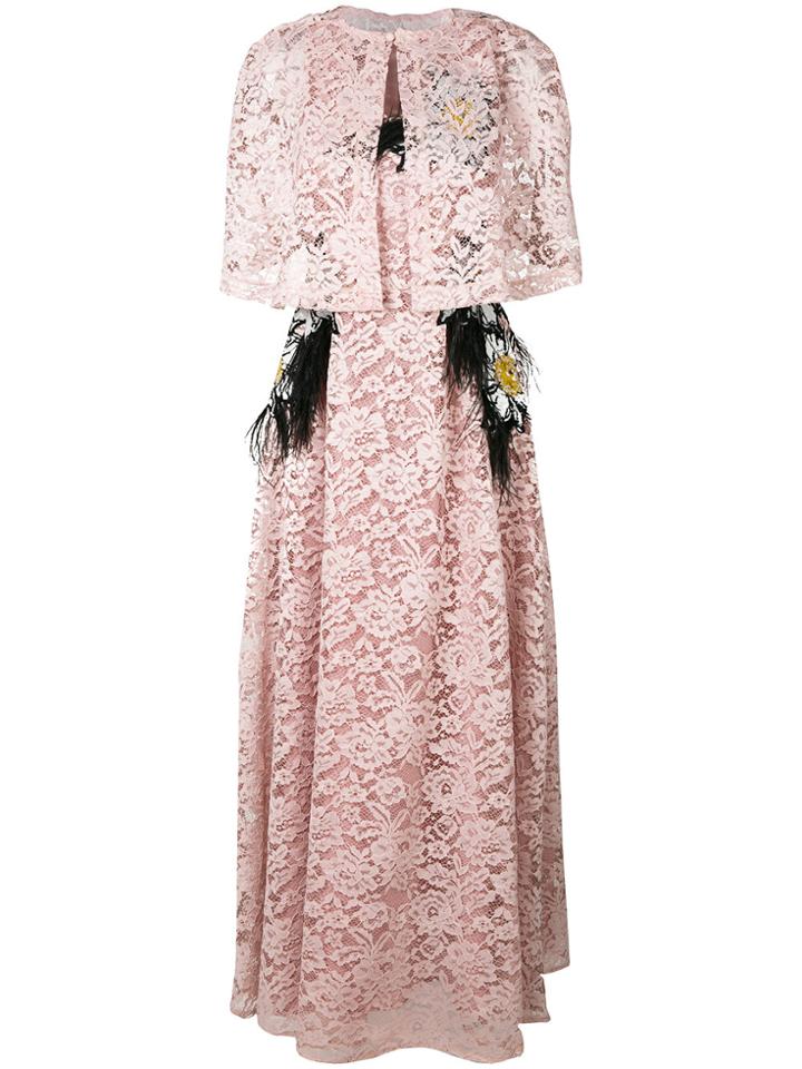 Ainea Embroidered Lace Gown - Nude & Neutrals