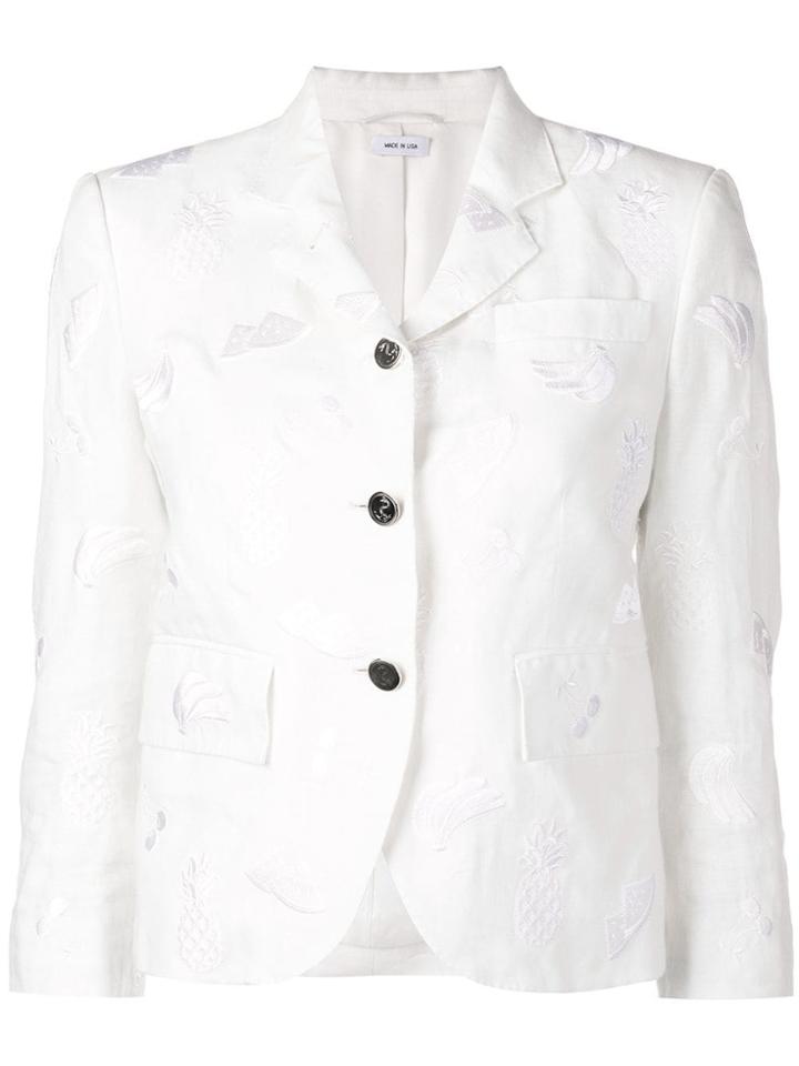 Thom Browne Fruit Embroidery Linen Sport Sport - White