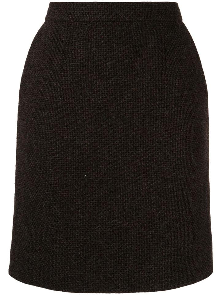 Chanel Pre-owned Tweed Above The Knee Skirt - Brown