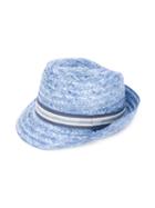 Monnalisa - Striped Hat - Kids - Straw - 54 Cm, Blue