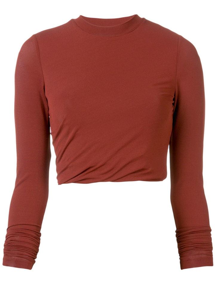 T By Alexander Wang Twisted Cropped Top - Red