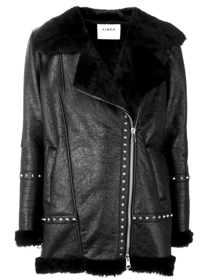 Ainea Aviator Coat - Black