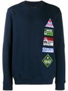 Frankie Morello Warning Embroidered Sweatshirt - Blue