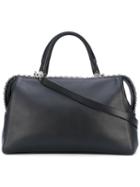 Max Mara - Large Boston Bag - Women - Cotton/calf Leather - One Size, Black, Cotton/calf Leather