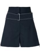 Sportmax Belted High-waist Shorts - Blue