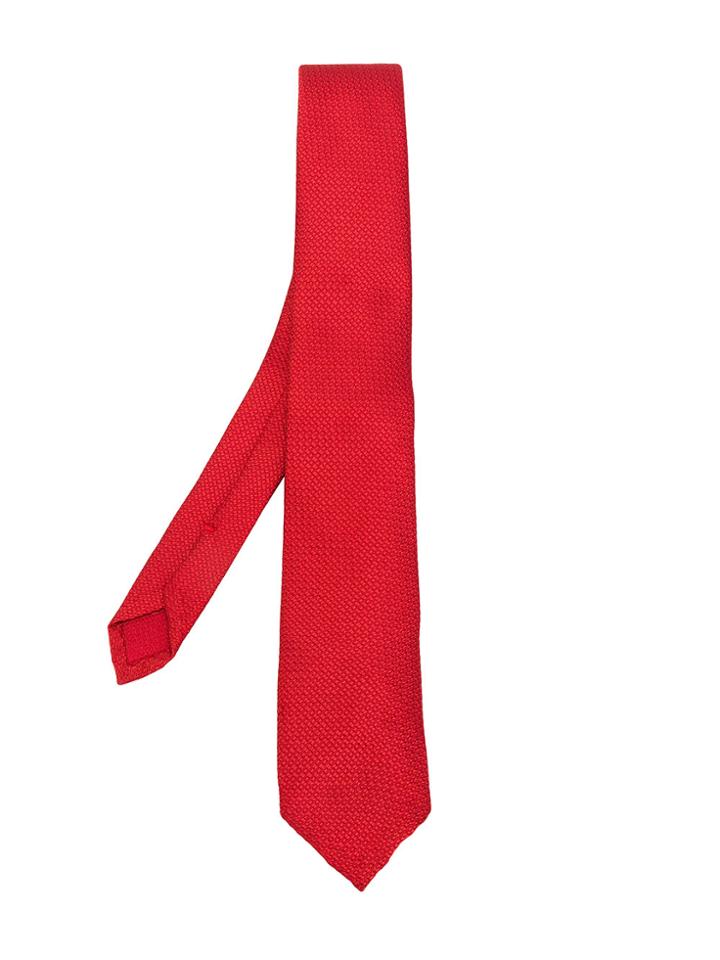 Dell'oglio Woven Tie - Red
